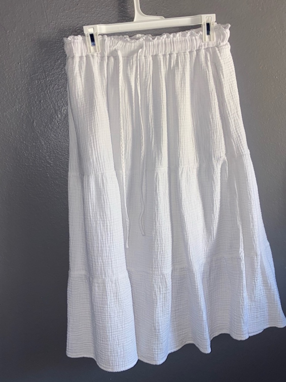 Classic White Tiered Cotton Skirt
